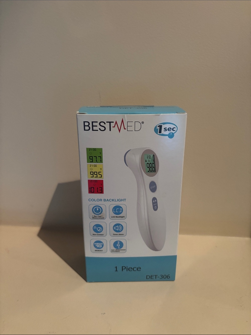 White and Blue Non-Contact Infrared Thermometer